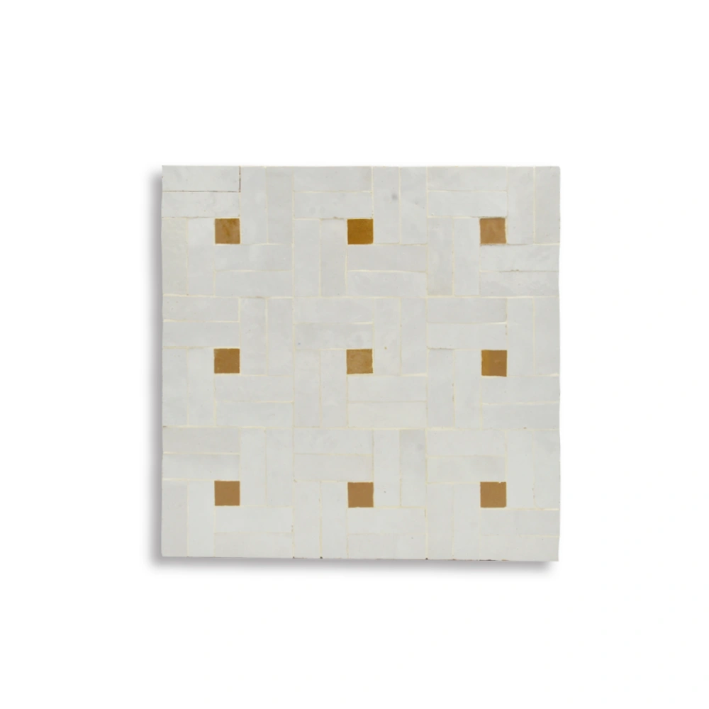 “Ketib Mosaic” – Woven Harmony with Golden Accents