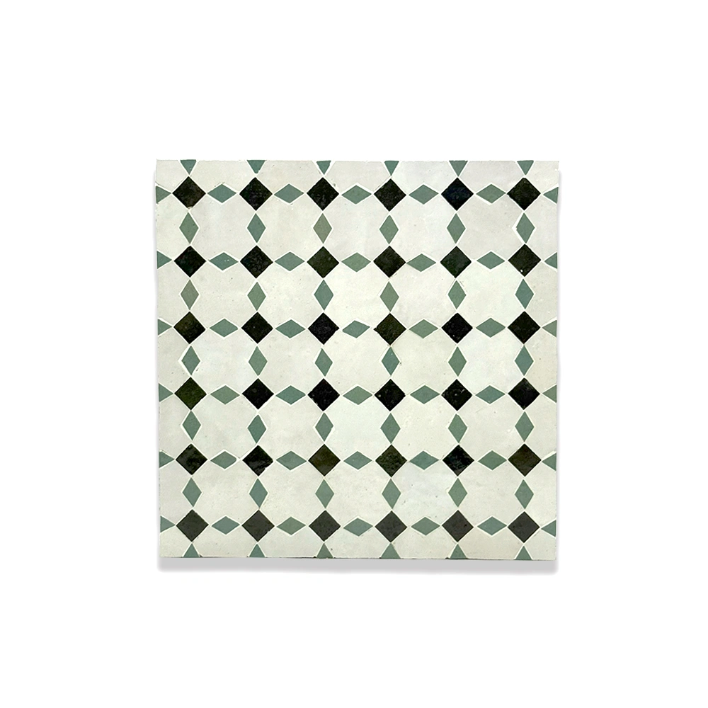 “Cura Link” – Interlaced Diamonds in Olive and Chalk