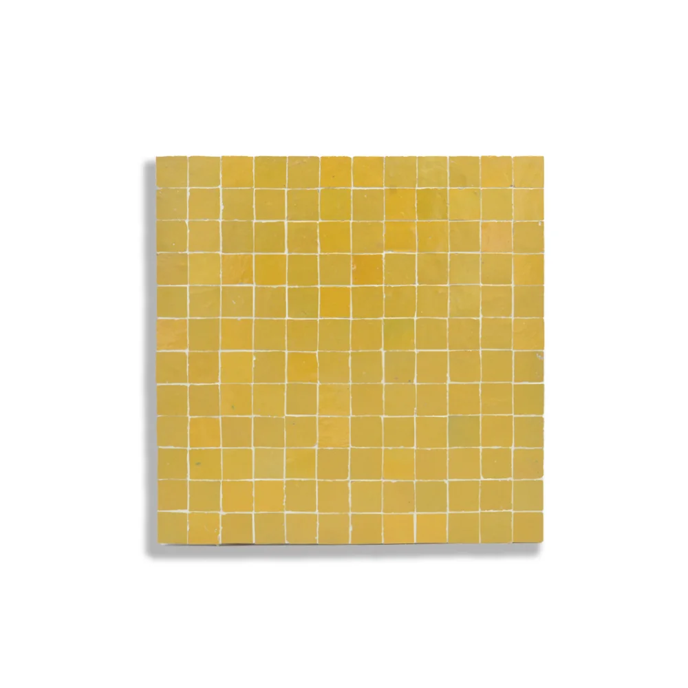 Narjis Saffron – Zellij Panel in Glazed Golden Yellow