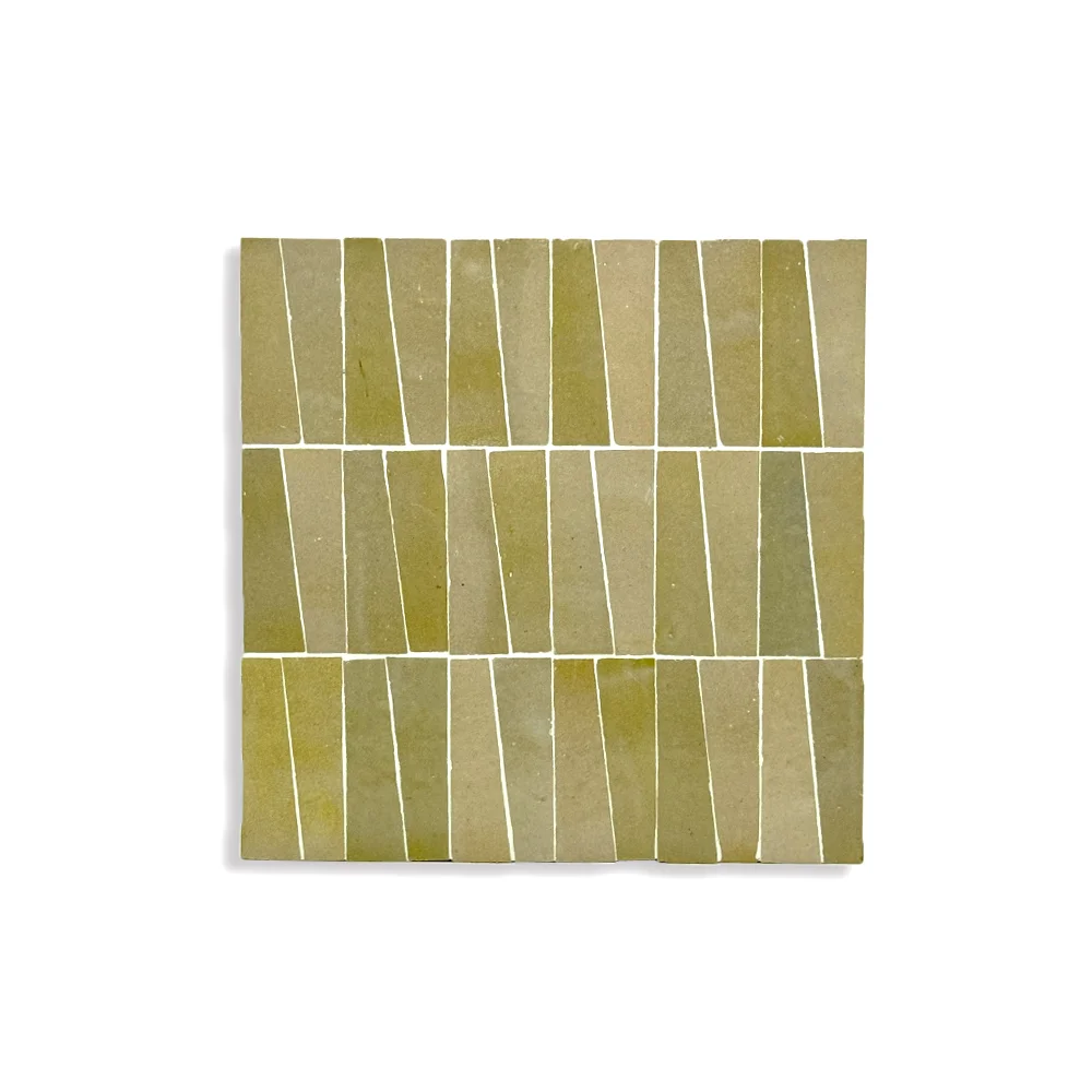Oujda Olive – Zellij Panel in Soft Tapered Green